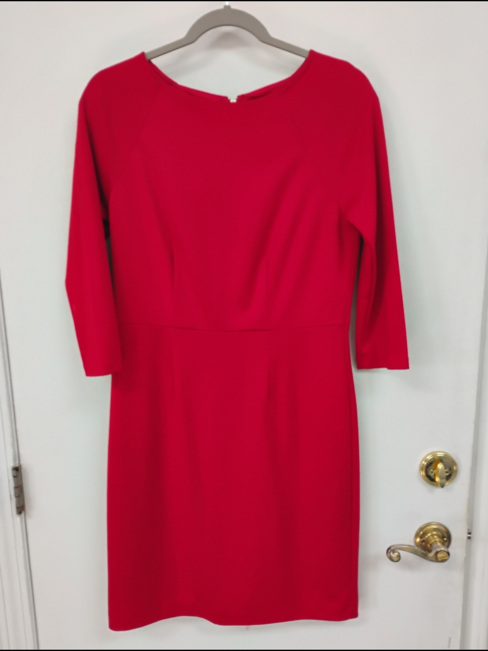 The Limited Red Sheath Dress Size 8 3/4 Sleeve Back Zip